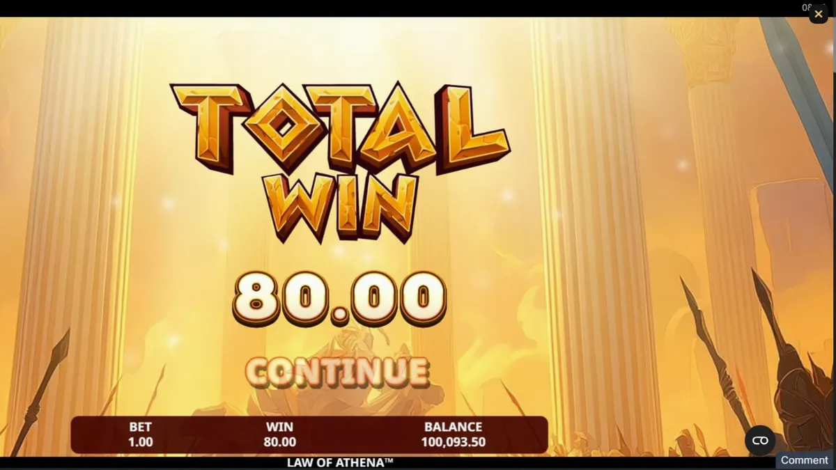 Visual detalhado do slot Law of Athena com elementos da mitologia grega